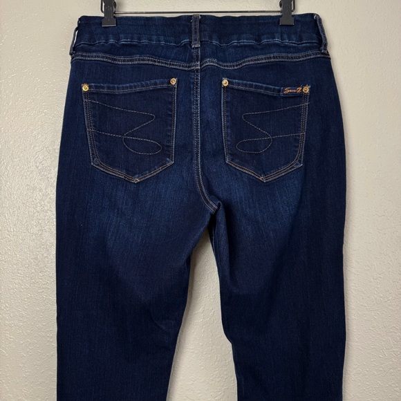 Seven7 dark wash stretch high rise skinny jeans 16 - Picture 6 of 9